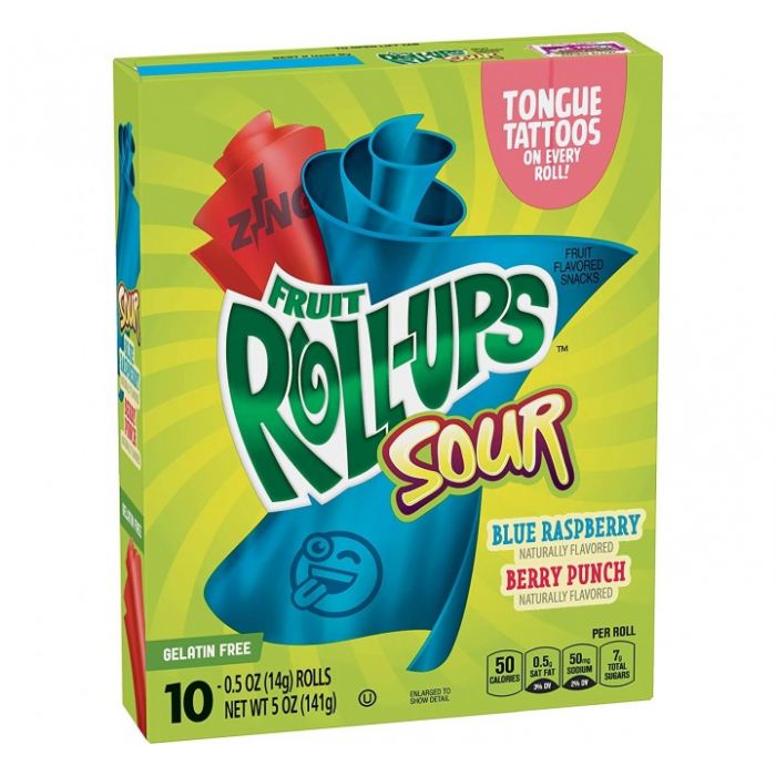 Fruit Roll-Ups Sour Blue Razzberry