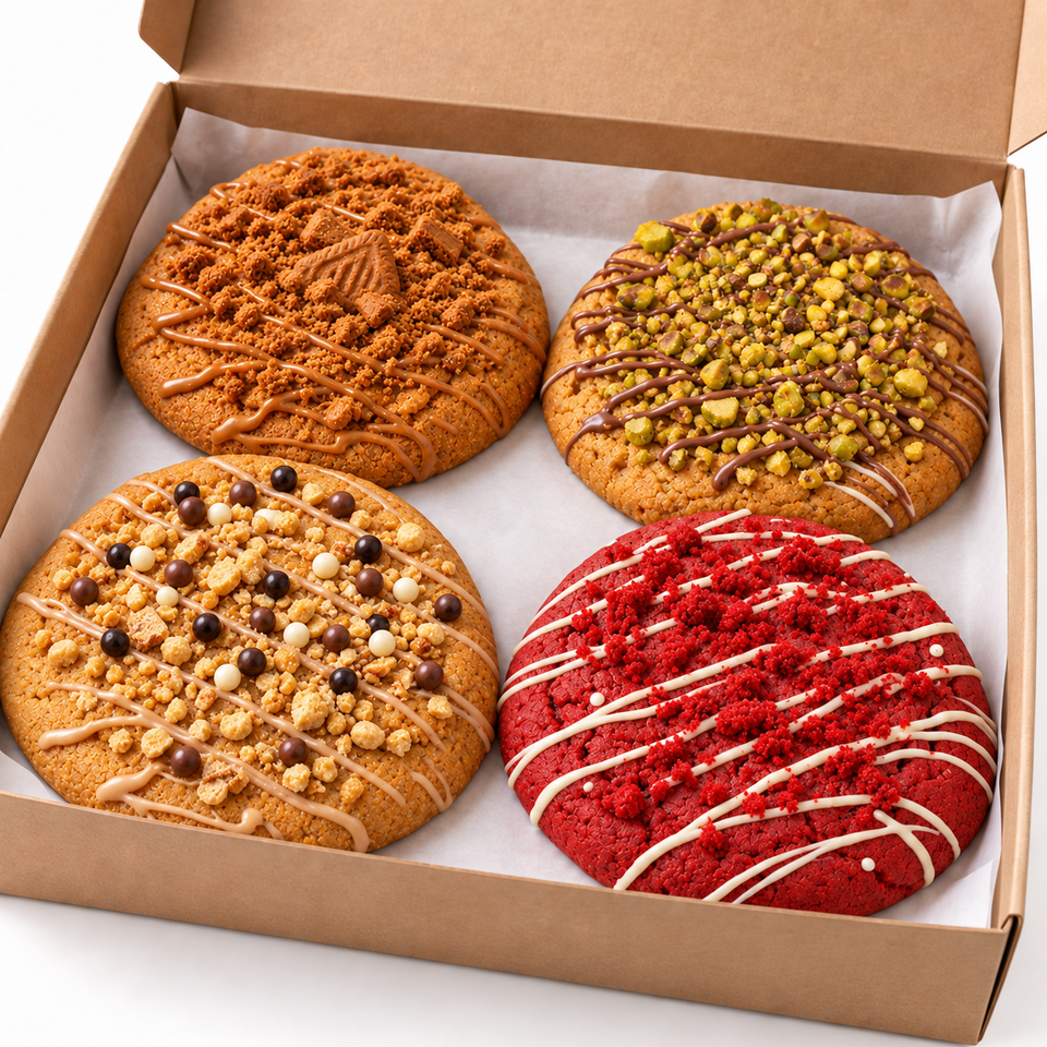 Cookie Box Special met vier verschillend gedecoreerde cookies
