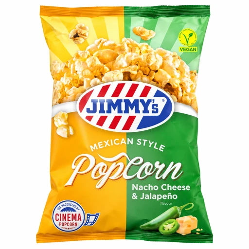 Jimmy's Mexican Style Popcorn Nacho Cheese & Jalapeño – productverpakking