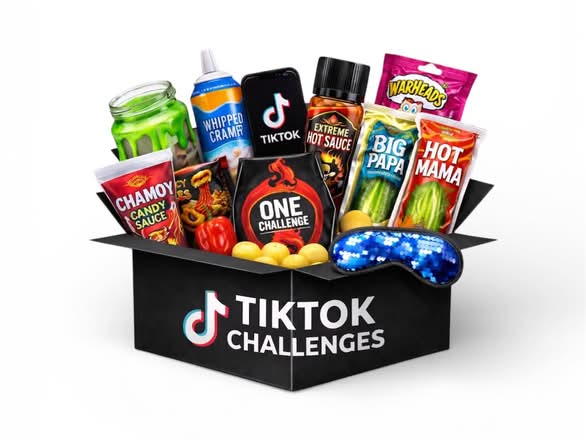 Afbeelding van het TikTok Challenge Pakket met snacks