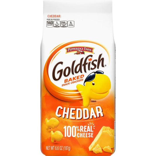 Goldfish backed snack crackers cheddar